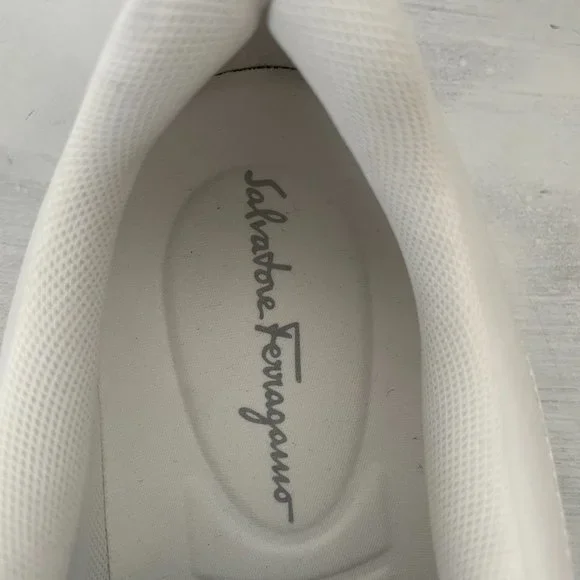 ❌SOLD❌Salvatore Ferragamo Manhattan Leather  Gancini-print Sneaker in White - Picture 6 of 9